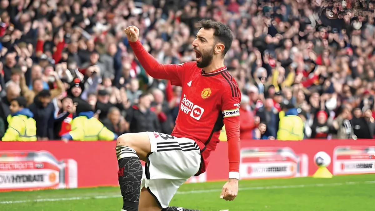 Bruno Fernandes'in Galatasaray forması giydiği hayali bir görsel.