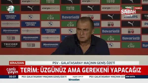 Fatih Terim, PSV mağlubiyeti sonrası konuştu! 