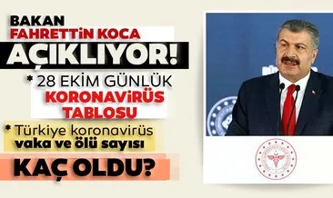 SON DAKİKA HABERİ: 28 Ekim korona tablosu: 28 Ekim 2020 Çarşamba Türkiye’de corona virüs vaka ve ölü sayısı kaç oldu? Sağlık Bakanlığı günlük koronavirüs tablosu