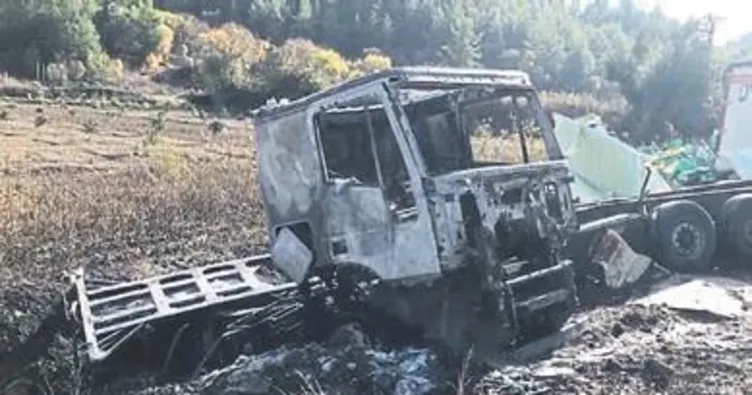 Sebze yüklü TIR kül oldu