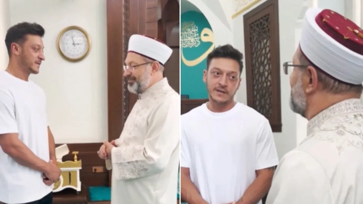 Diyanet İşleri Başkanı Erbaş, eski futbolcu Mesut Özil'le bir araya geldi