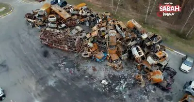Ukrayna Irpin’de saldırılarda hasar gören araçlar hurdaya çekildi | Video