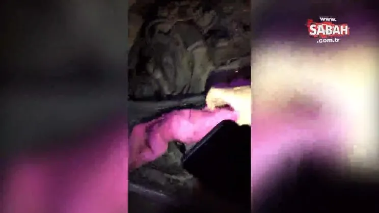 Durdurulan otomobilin motor bölümünde heykel ele geçirildi | Video