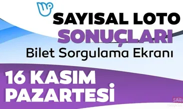 Çılgın Sayısal Loto sonucu belli odu! 16 Kasım Milli Piyango Sayısal Loto çekiliş sonuçları burada: İşte hızlı bilet sorgulama ekranı