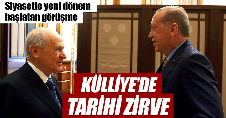İttifak için ilk buluşma! Cumhurbaşkanı Erdoğan ve Bahçeli Külliye'de görüştü
