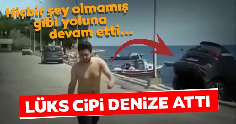 Son dakika: İzmir’de bir kişi kiraladığı lüks cipi denize attı
