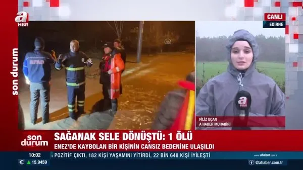 Son Dakika: Edirne'nin Enez ilçesinde sağanak yağmur sele dönüştü: Kayıp olan 1 kişi ölü bulundu | Video