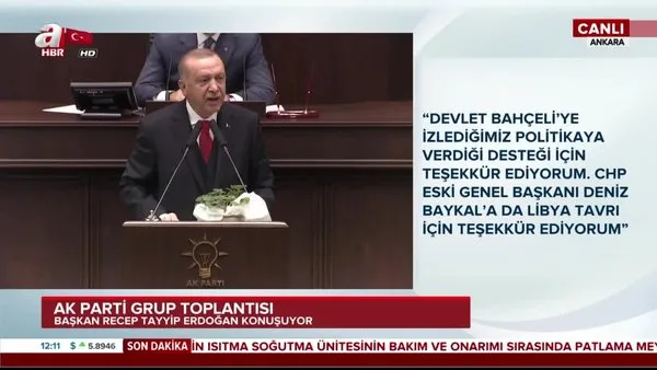 Cumhurbaşkanı Erdoğan'dan Bahçeli ve Baykal'a teşekkür