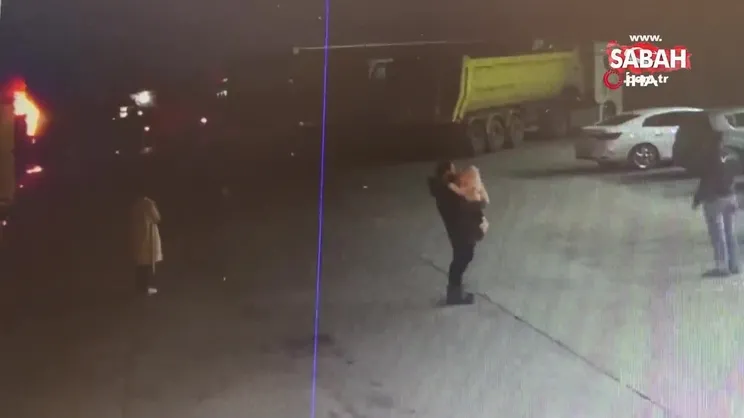 D-650’de korku dolu anlar kamerada: Tırın dorsesi alev alev yandı | Video