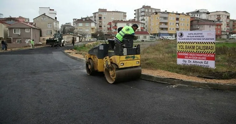 Kartal Belediyesi ilçede yol düzenleme çalışmalarına  devam ediyor