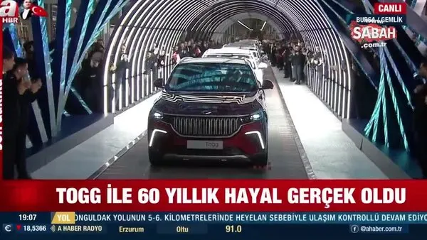 SON DAKİKA: 60 yıllık hayal gerçek oldu! Yerli otomobil TOGG banttan indi: Başkan Erdoğan TOGG Gemlik Kampüsü'nde... | Video