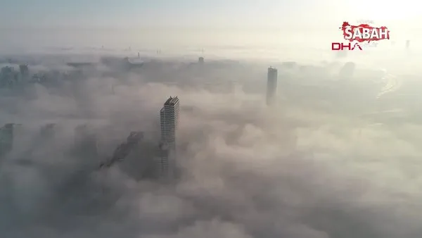 Son dakika! İstanbul'da havadan görüntülenen sis manzarası hayran bıraktı | Video