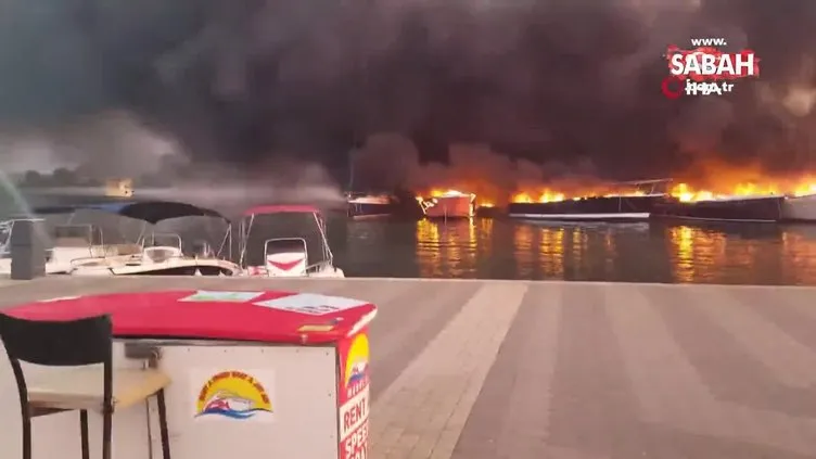 Hırvatistan’da marinadaki 22 tekne alev alev yandı