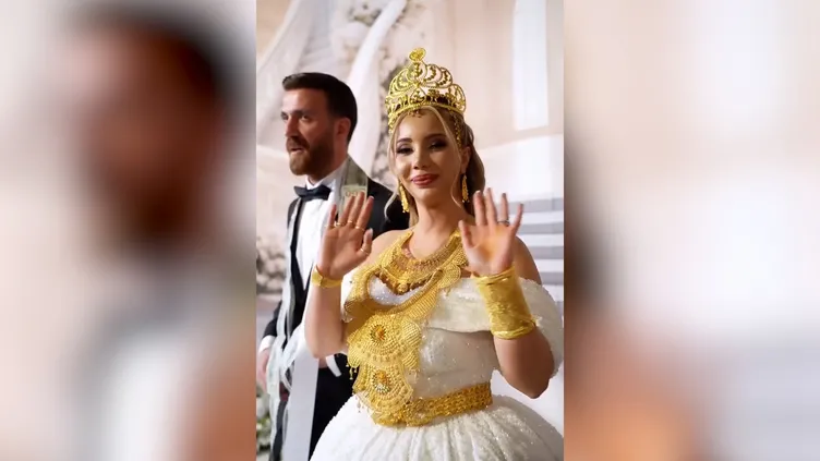 Her detayı ayrı olay! Fenomen Aleyna Dalveren’in düğününde altınlar havada uçuştu, ünlüler halay başı oldu... Gelin isyan etti: Her yerim altından çizildi...