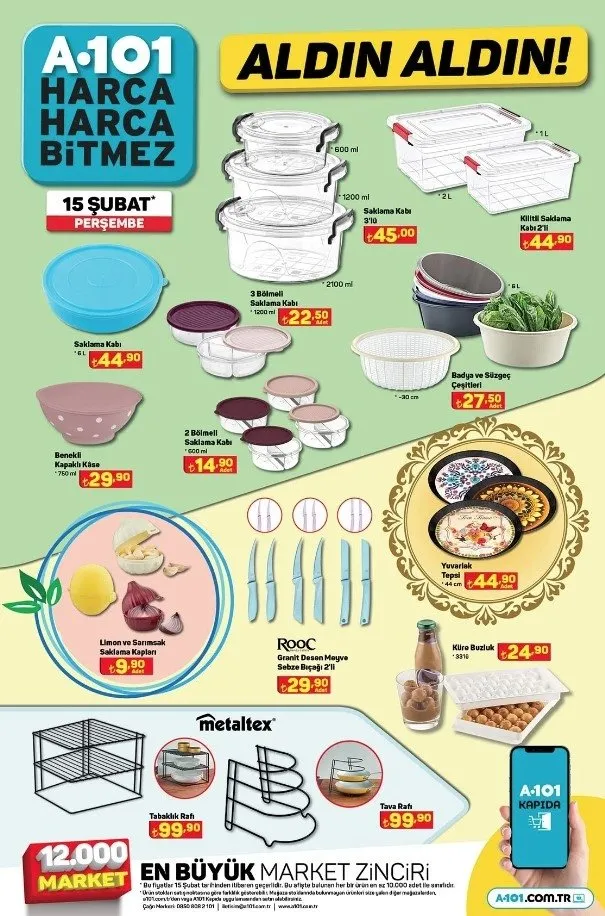 A101 AKTÜEL KATALOG 15 Şubat Perşembe raflarda! Overlok makinesi, maşa, blender... Haftanın A101 aktüel ürünler indirimleri