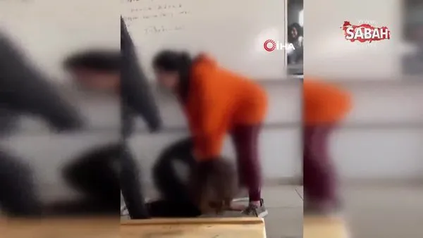 Sınıfta şiddet kamerada: Genç kızı böyle darp ettiler | Video