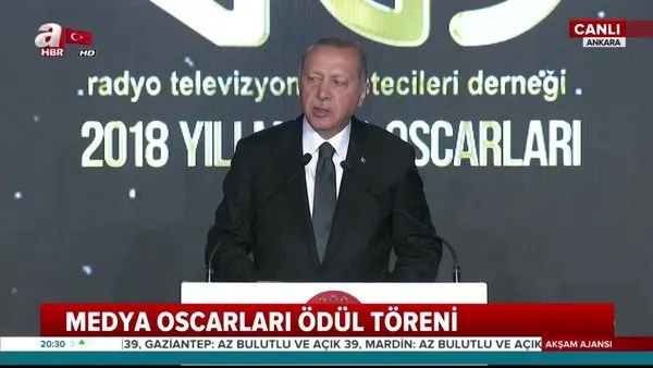 Başkan Erdoğan, ödül töreninde konuştu