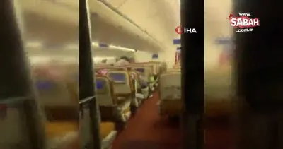 Uçakta korku dolu anlar! Yolcu uçağında ’yarasa’ paniğinin yaşandığı anlar kamerada | Video