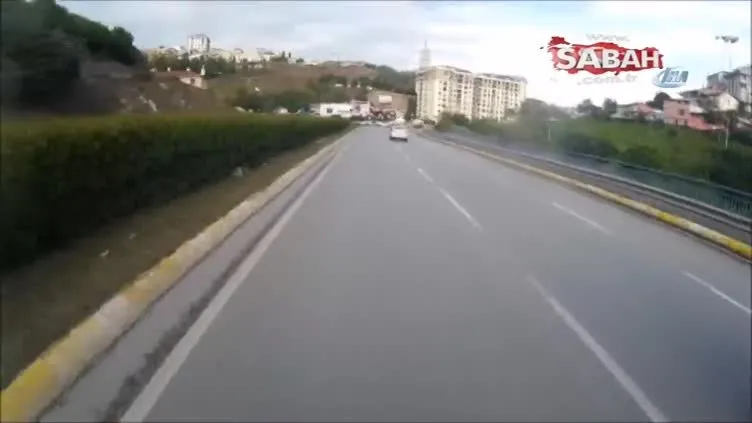 Motosiklet kazası kamerada