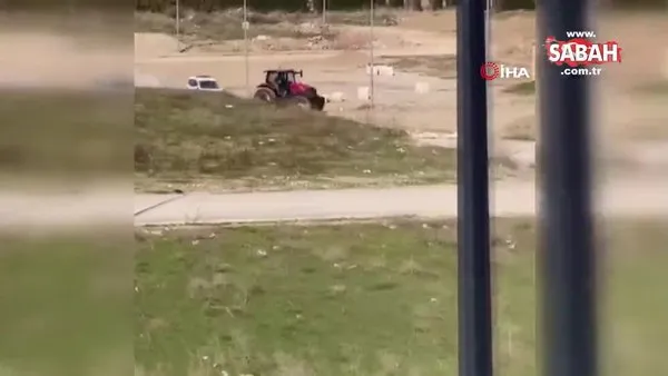 Polisten kaçan ehliyetsiz traktör sürücüsüne ceza yağdı: O anlar kamerada | Video
