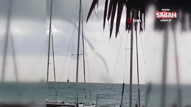 Denizde oluşan hortum kamerada | Video