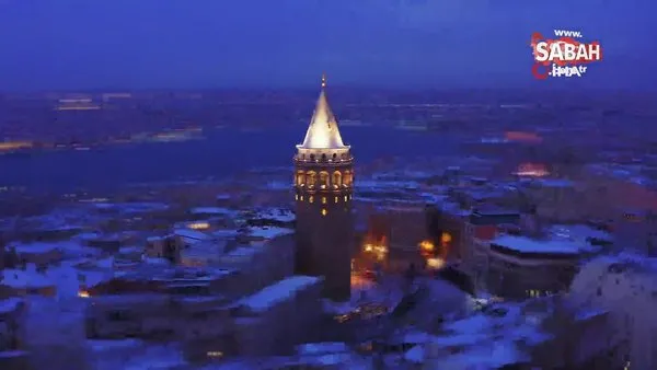 Galata Kulesi'nde kış masalı | Video