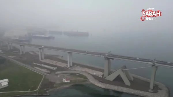 Sise bürünen Osmangazi Köprüsü böyle görüntülendi | Video