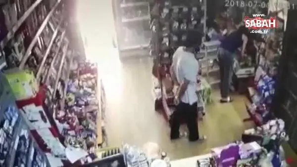 Kadın market çalışanından saldırgana kavanoz