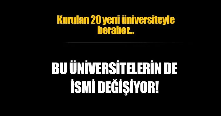Iste Yeni Kurulan Ve Ismi Degisen Universiteler Sayfa 6 En Son Haber