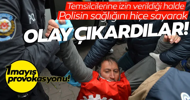 DİSK’ten 1 Mayıs provokasyonu! İzin verildiği halde polisin sağlığını hiçe sayarak olay çıkardılar