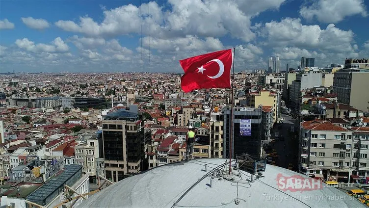 Taksim Camii’nde dikkat çeken detay! Havadan böyle görüntülendi