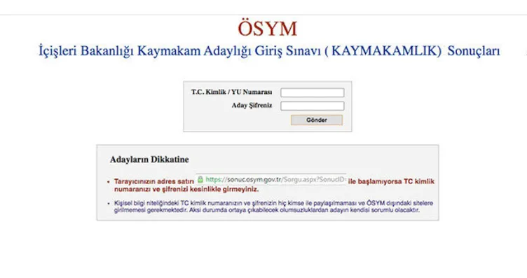 Kaymakamlık sınav sonuçları açıklandı! Kaymakam...