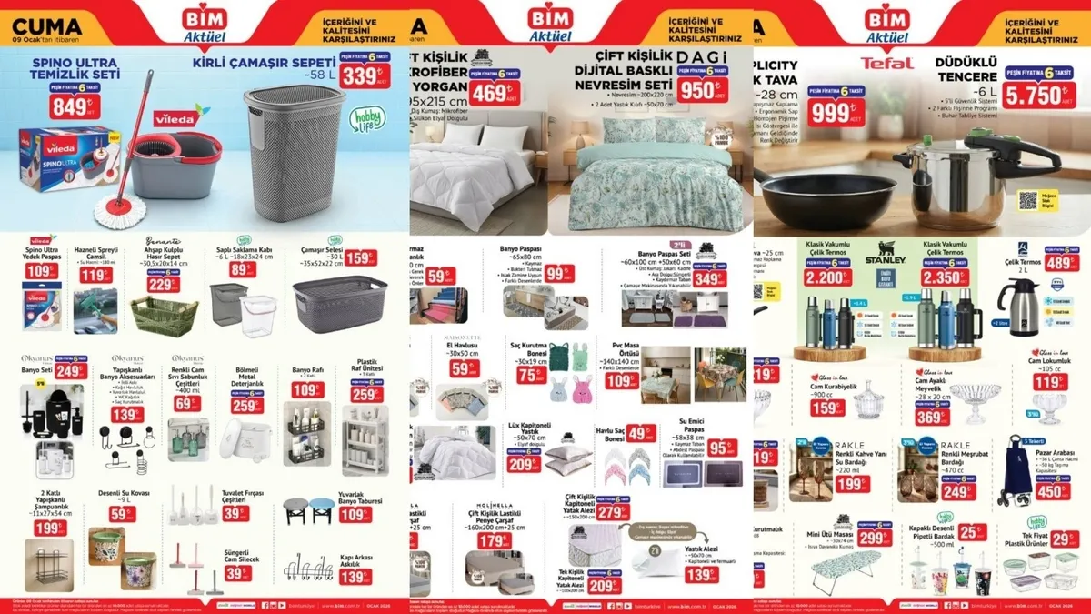 BİM’de yeni yılın indirim günleri başlıyor! 6 Ocak Salı ve 9 Ocak Cuma BİM aktüel ürünler kataloğu