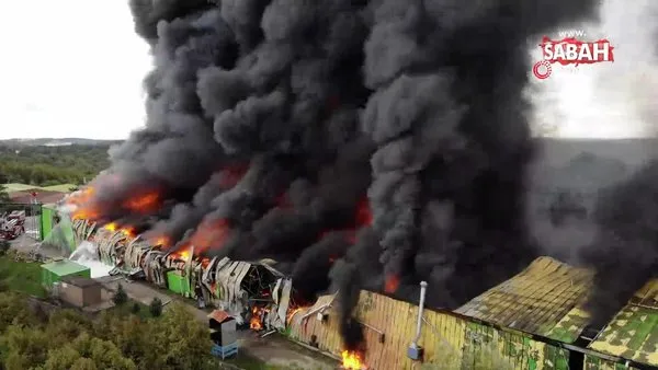 Şile’de fabrika yangınına helikopterden müdahale kamerada | Video