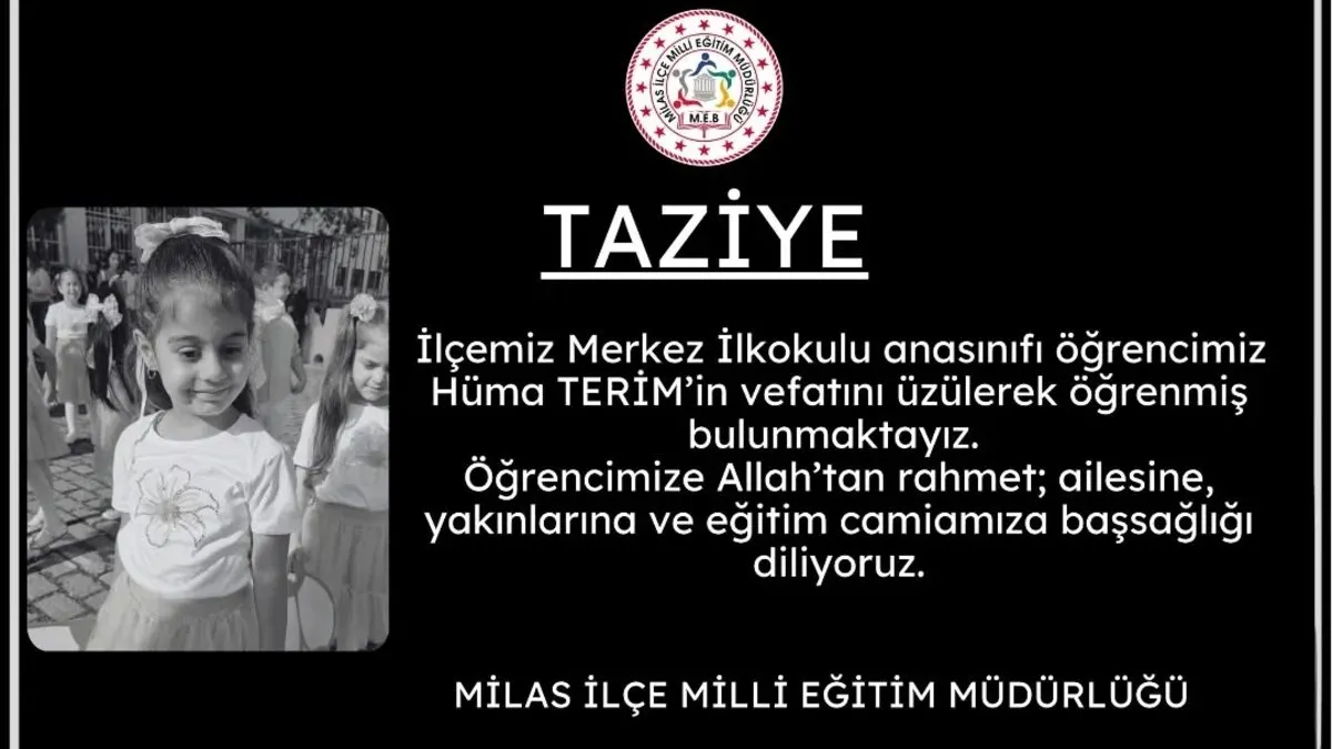 Milas’ta acı kayıp: Ana sınıfı öğrencisi hayatını kaybetti Milas’ta acı kayıp: Ana sınıfı öğrencisi hayatını kaybetti