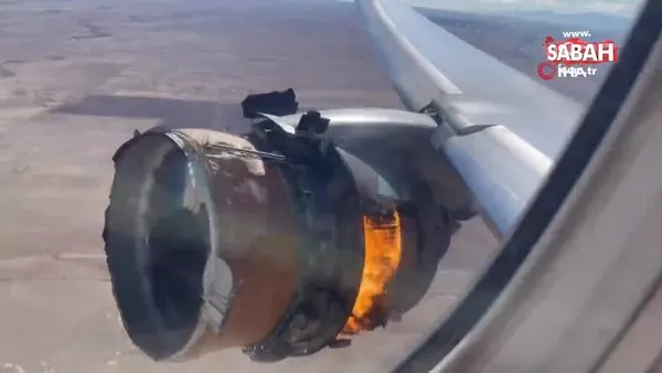 ABD’de yolcu uçağının motoru alev aldı, motorun parçaları evin bahçesine düştü | Video