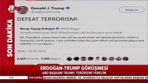 Trump'tan Erdoğan'ın 