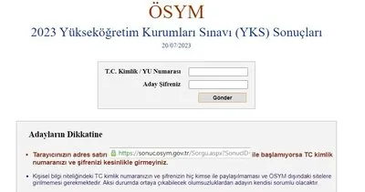 YKS sınav sonuçları açıklandı! ÖSYM YKS sonuçları sorgulama ekranı | Video