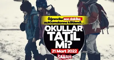 BUGÜN OKULLAR TATİL Mİ? 21 Mart Pazartesi Bugün İstanbul’da okullar tatil mi? İstanbul Valiliği kar tatili açıklaması