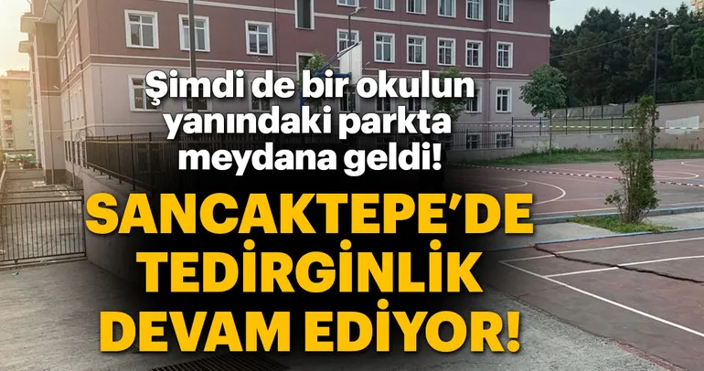 Sancaktepe’de parkta korkutan çatlaklar