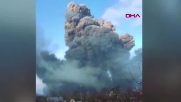 SON DAKİKA: Ukrayna'da mühimmat deposunda patlama! Korkunç görüntüler | Video