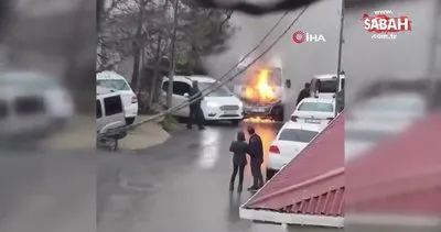 Beykoz’da okul servisi alev alev yandı | Video