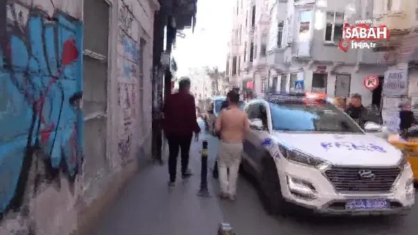 Taksim’de yarı çıplak İspanyol turist ortalığı birbirine kattı | Video