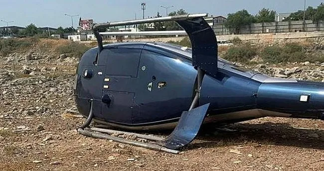 Son dakika: İzmir'de sivil bir helikopter kalkış sırasında yan yattı