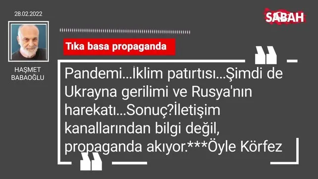 Haşmet Babaoğlu | Tıka basa propaganda