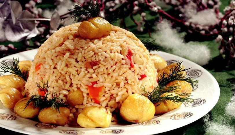 Kestaneli Biberli Pilav