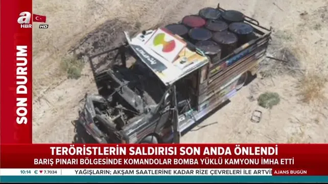 Son dakika: Mehmetçik PKK'lı teröröistlerin bomba yüklü kamyonunu vurdu | Video