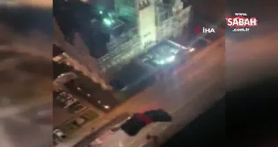 ABD’de 25 katlı otelin çatısından atlayan paraşütçüler kamerada | Video