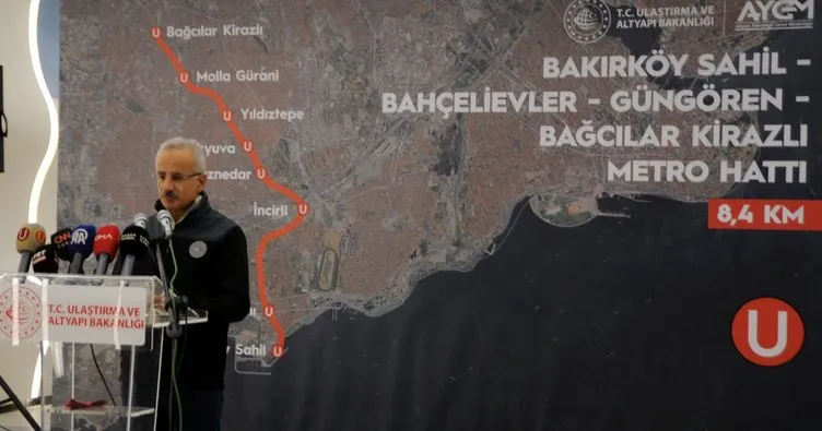 Ulaştırma ve Altyapı Bakanı Abdulkadir Uraloğlu Bakırköy-Kirazlı Metro hattını inceledi