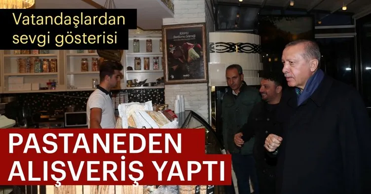 Başkan Erdoğan pastaneden alışveriş yaptı